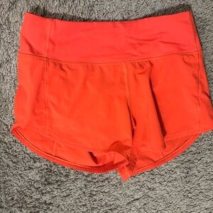 lululemon Bright Coral Speed up shorts